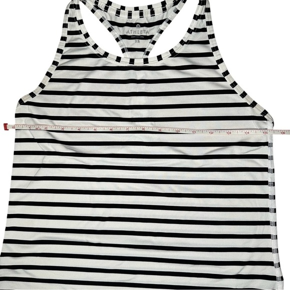 Athleta Black & White Striped High Neck Racerback Tank Top – Size XS - Picture 6 of 8